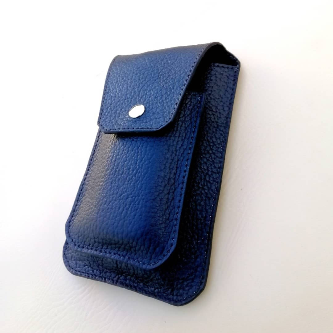 Leather Double Phone Pouch