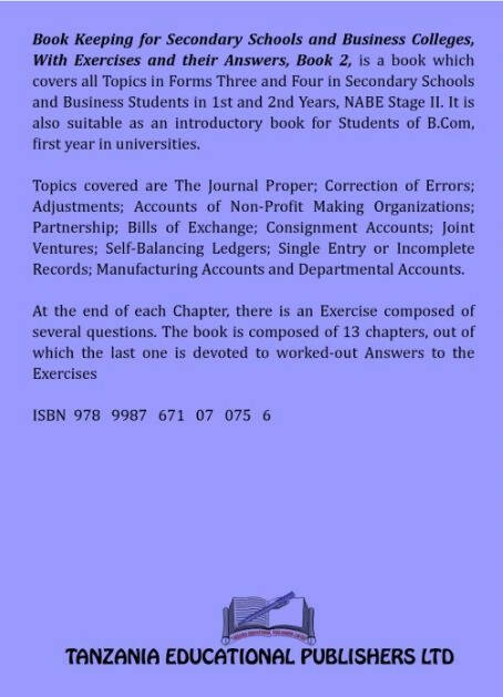 Bookkeeping for secondary schools and business colleges with exercises and their answers(supplimentary books for secondary schools)